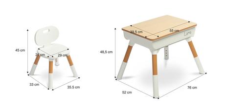 Toyz detský stôl so stoličkou do 25kg lara wood,