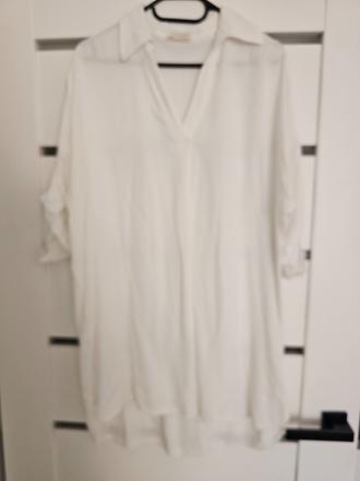 Biela predĺžená bluzka,