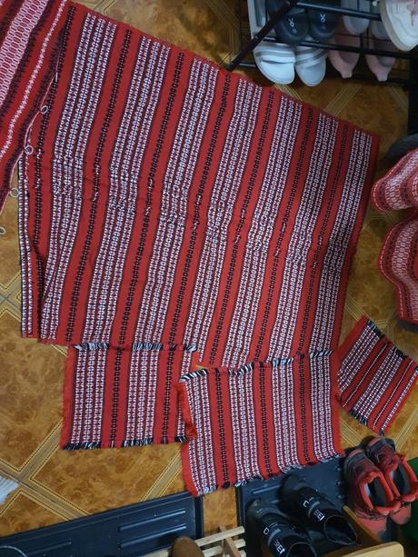 Retro sada obrus malé obrúsky zavesy na chalupu, 