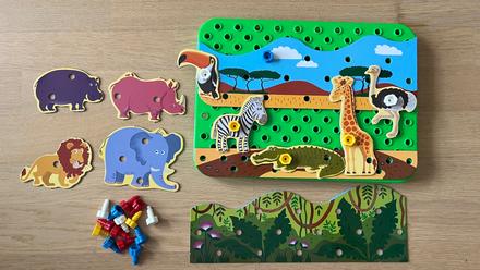 Džungľa a savana na šróbiky s podložkou (3-5r),