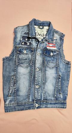 Riflová vesta, denim,xs