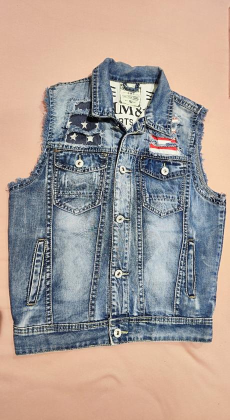 Riflová vesta, denim,xs
