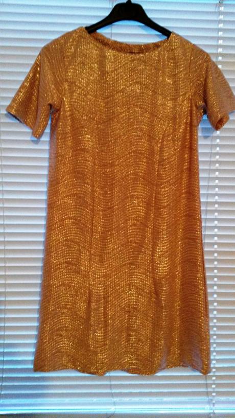 Kratke zlate šaty / predlzeny top, s