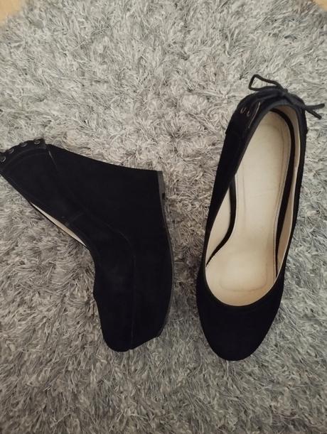 Semišové lodičky na platforme, 39