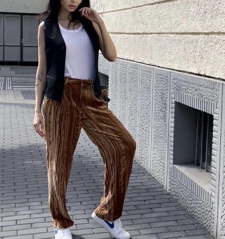 Zara - semišové nohavice, zara,s