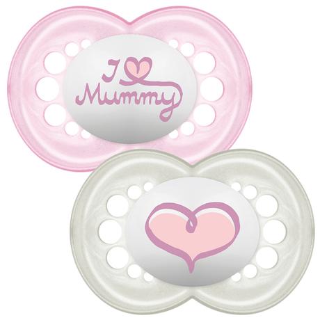 Mam silikónový cumlík original (i love) 2 ks, 6m+, lovi