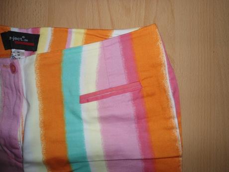 Farebne pasikove nohavice, s