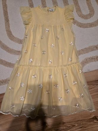 Slávnostné šaty žlté  140, c&a,140