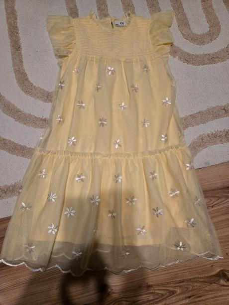 Slávnostné šaty žlté  140, c&a,140