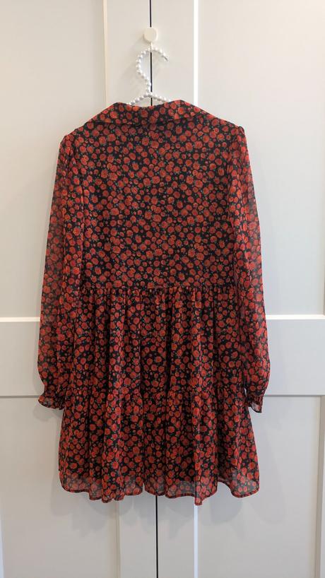 Oranžové kvetinové šaty bershka, bershka,s