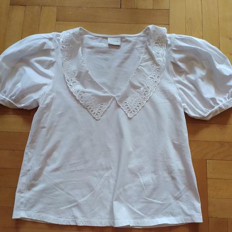 Bavlnena baby doll bluzka s golierom vila, m