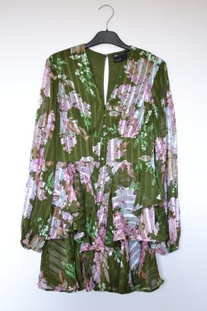 Zelené kvetované šaty 36, 36