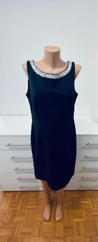 Čierne elegantné šaty h&m so strieborným výstrihom, h&m,46