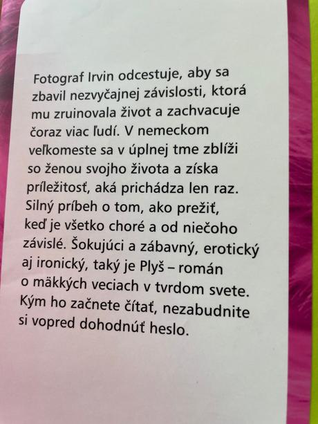 Kniha michal hvorecký- plyš,