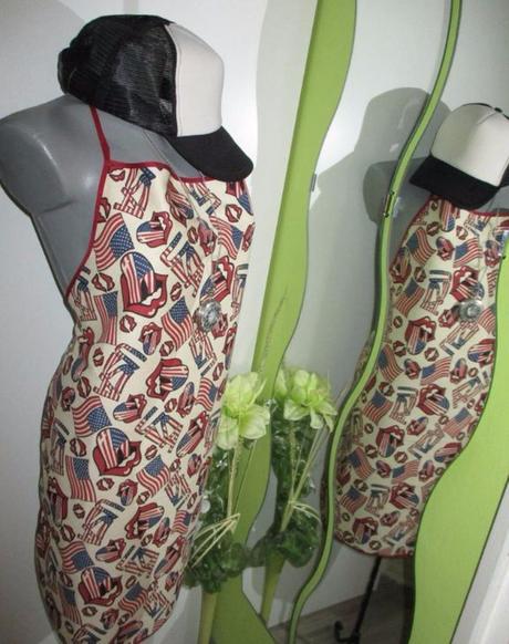 Štýlová zástera s motívom u.s.a., 