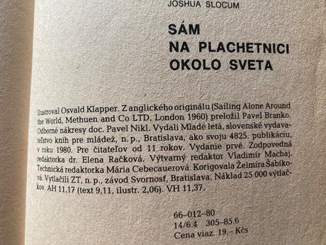 Sám na plachetnici okolo sveta- prvé vyd.1980,