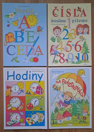 Omaľovánky a4 (4 ks) + pastelky, 