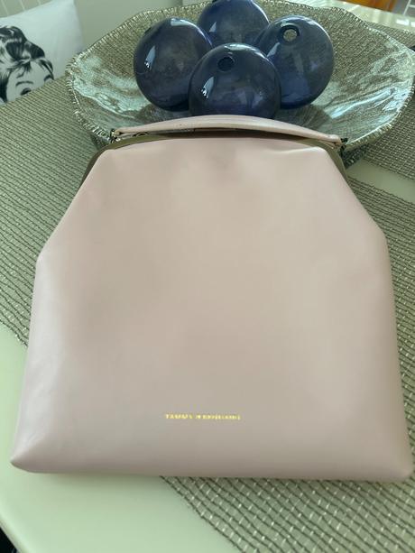 Kožená kabelka ružový pastel, 