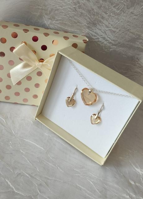 Strieborná súprava srdce, 