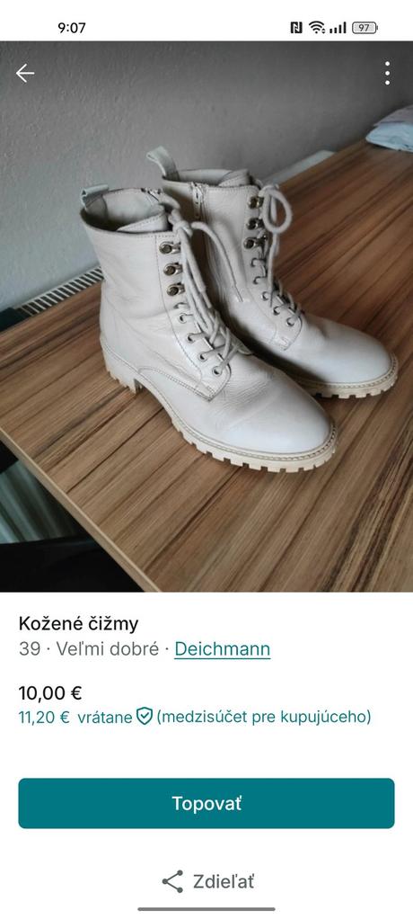 Čižmy kožené, deichmann,39