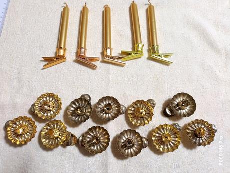 Staré štipce na vianočné sviečky, 