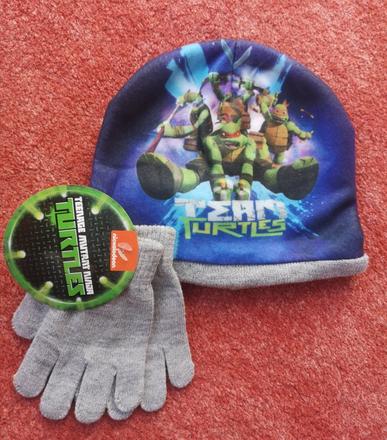 Turtles čiapka +rukavice veľkosť 6-11 rokov, 116 - 146