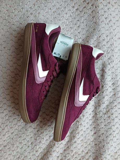 Krásne štýlové burgundy tenisky bershka veľ.38, bershka,38
