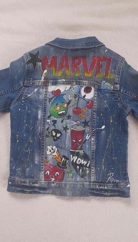 Rifľová bunda next, ručne maľovaná, next,110