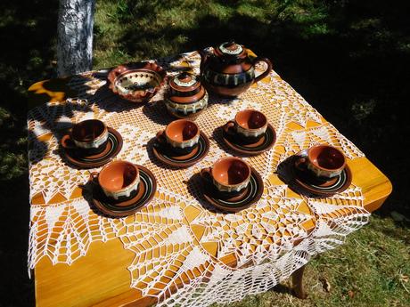 Bulharská keramika, sada kávičková,, 