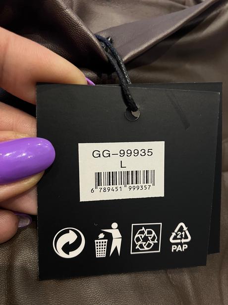 Dámske zateplené koženkové legíny tmavohnedé (l), l