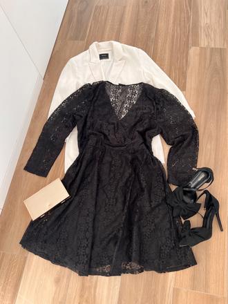 Čierne čipkové šaty, xxl