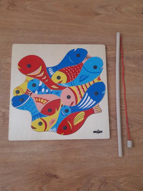 Drevené magnetické rybičky s udicou, 