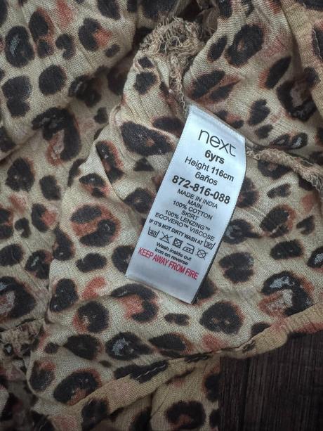 Next štýlové šaty s leopardím vzorom veľ. 116, next,116