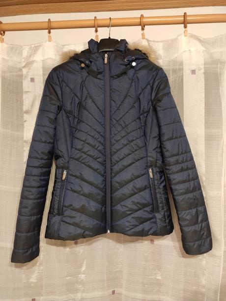 Modrá lyžiarská zimná bunda s kožušinou, mckinley,s