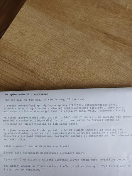 Je v mojom výsledku z magnetickej rezonancie nejaký nález?