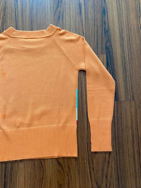 Pulover oranžová/biela/tyrkysová, s