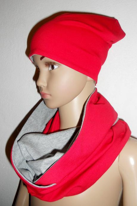 Set- čiapka šmolko + tunel na krk - obojstranné, 56