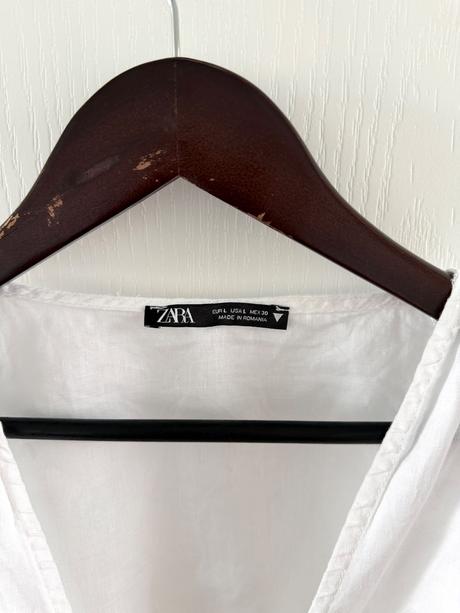 Biela ľanová blúzka zara crop top, zara,l
