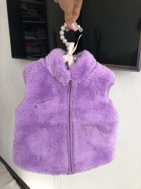 Fialová kožušinka, baby mac,80