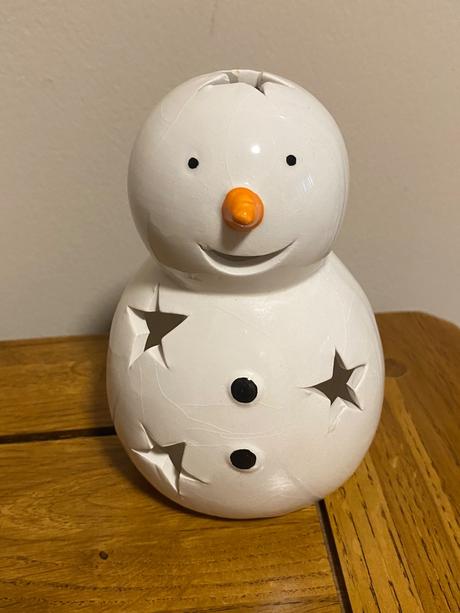 Vianočný svietnik - snehuliak,