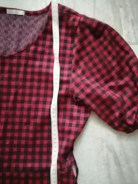 Červené kockované šaty, vl, l