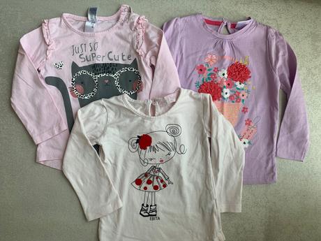 3ks top s dlhým rukávom v.86, baby club,86
