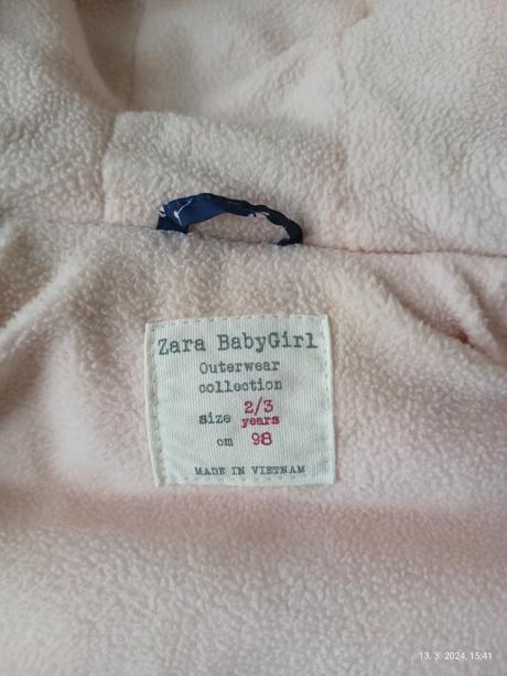 Zateplena vesta zara babygirl, zara,98