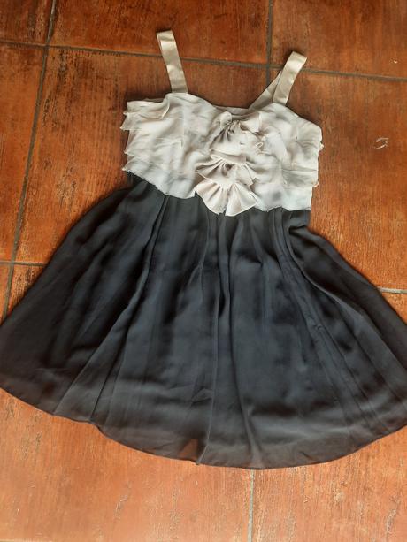 Letné malé čierne šifónové šaty, h&m,36