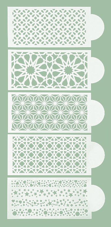 Šablóna na stencil 5ks vzor č.09 - skladom, sta-4,