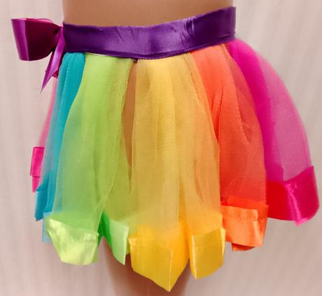 Tutu sukňa dúhová s mašľou, m, 3-5 r, 98-110 cm, 98 / 104 / 110