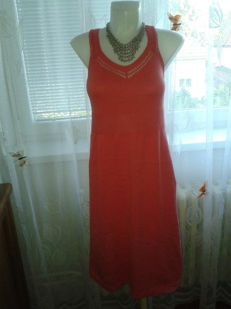 Pletené lososové šaty veľ. s, s