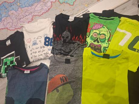 Balík trička, kraťasy veľ.140, cca32ks, 140–152