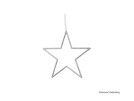 Hviezda závesna - strieborná - 120 mm, 