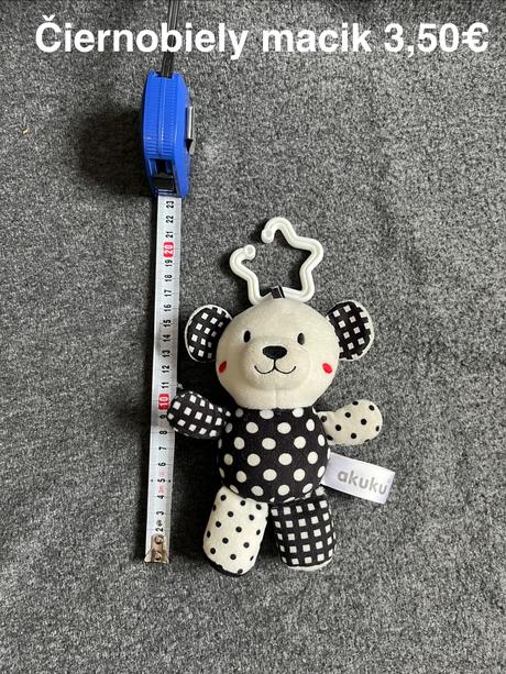 Medvedík čiernobiely plyšový, 